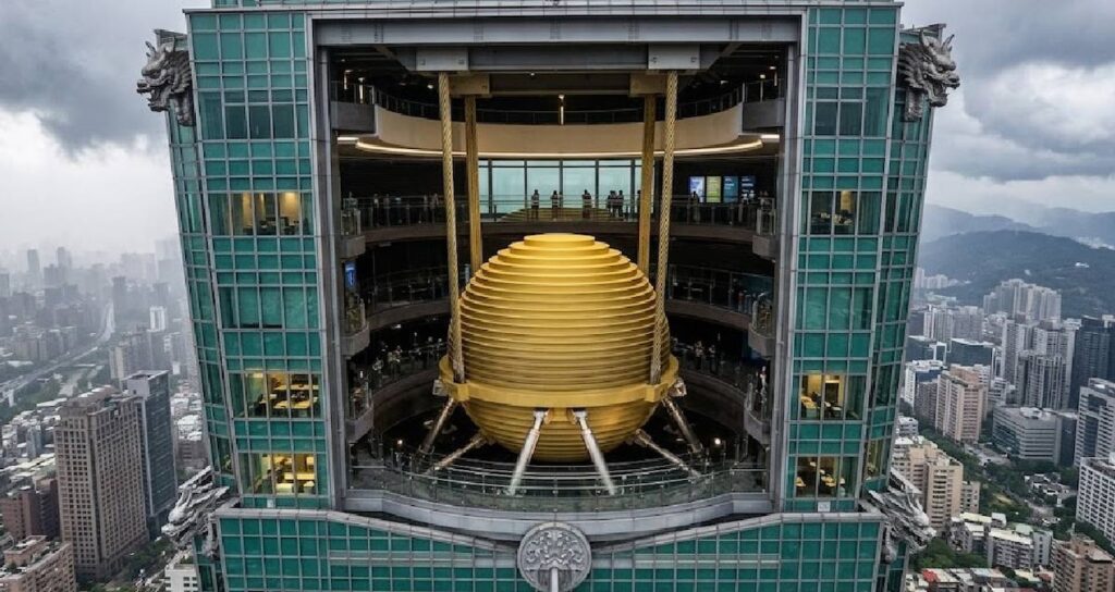 The 660-ton giant system protecting the Taipei 101 skyscraper from hurricanes