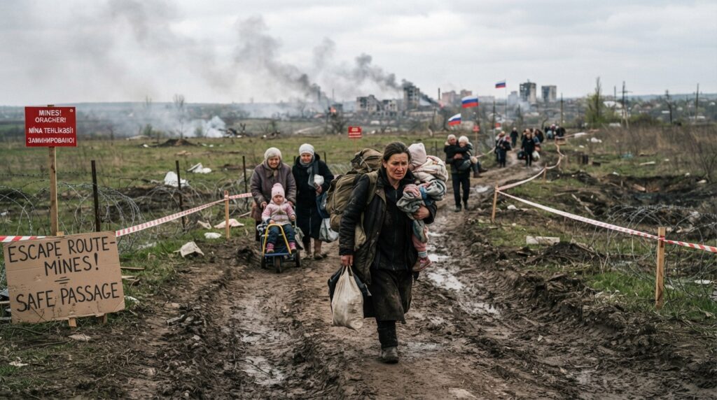 Humanitarian crisis in Russian-occupied cities: Residents try to escape at the cost of their lives