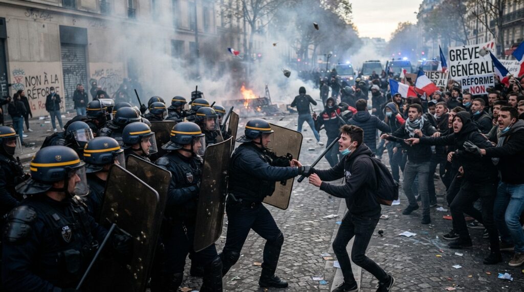 Large-scale protests in France: Clashes occur between police and protesters