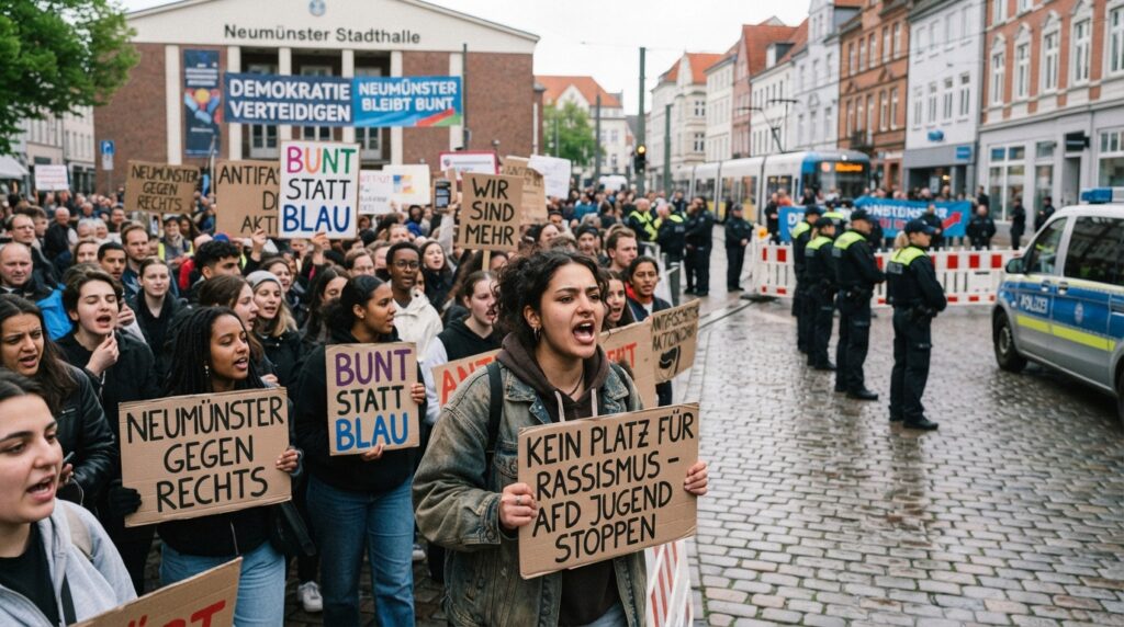 Mass protest held in Neumünster against the youth wing of the AfD