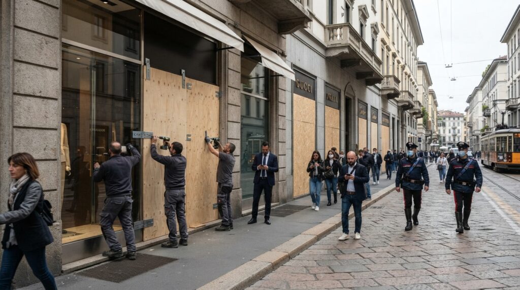 Threat of riots in Milan: Luxury brand stores suspend operations