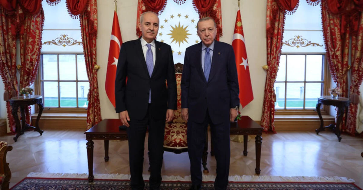 Prezident Ərdoğan TBMM sədri Kurtulmuşu Dolmabağçada qəbul etdi