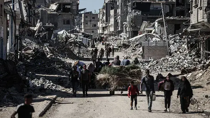 Qəzzada atəşkəs sonrası dağıntılar