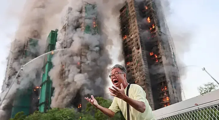 Honkonqda çoxmərtəbəli binanı yanğın bürüdü: Təcili vəziyyət elan edildi, məhsur qalanlar var