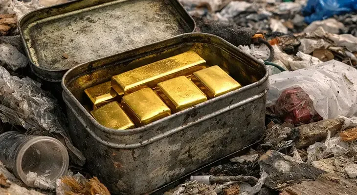 Ev təmizliyində şok səhv: 20 qızıl külçəsi zibilə atıldı