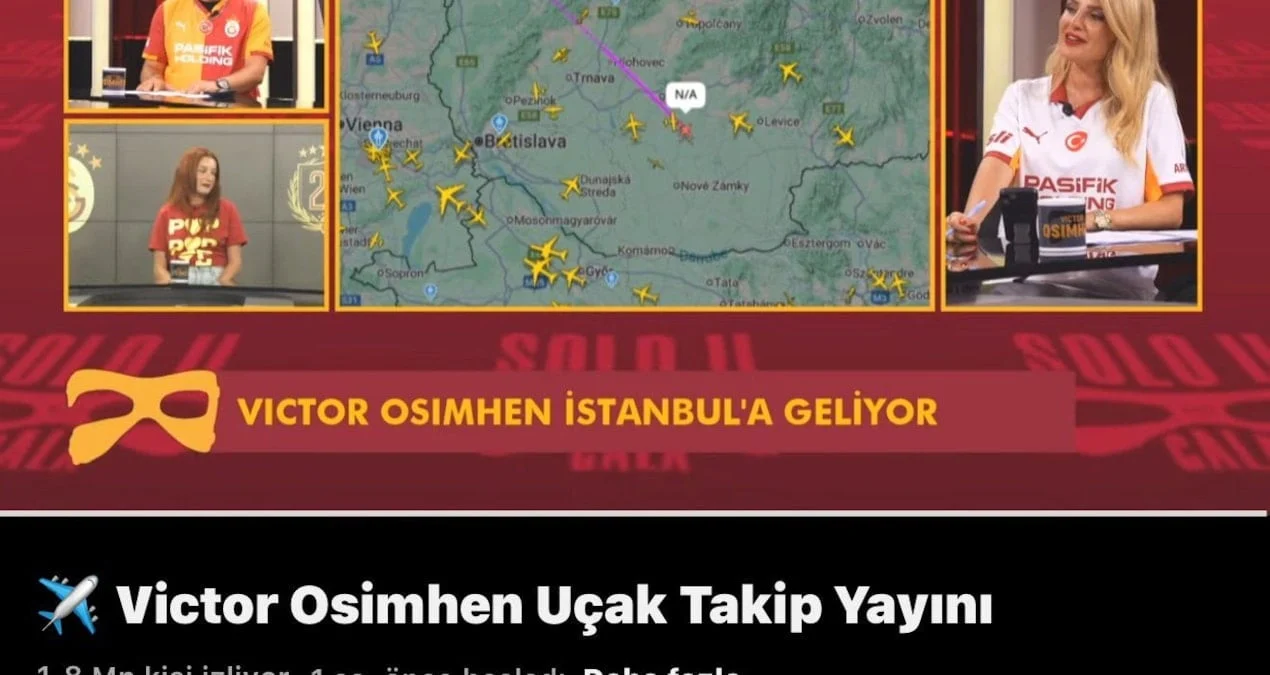 Osimhen həyəcanı: təyyarə yayımını milyonlar izləyir