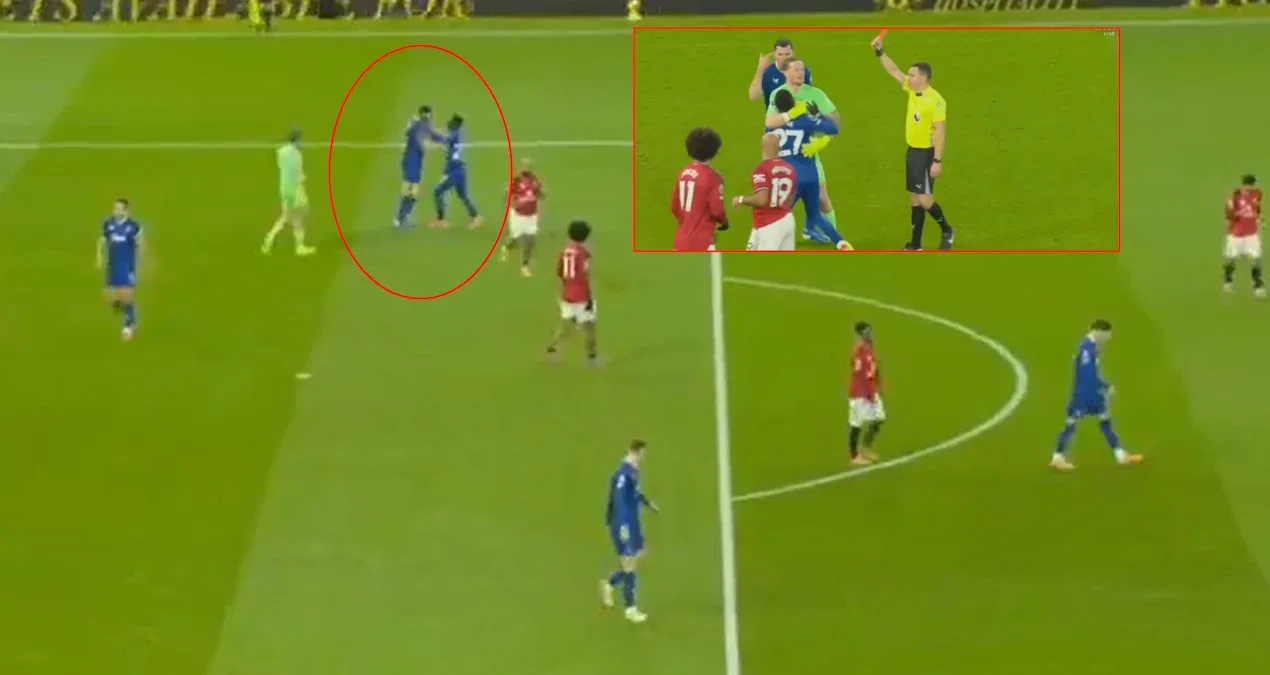 Komanda yoldaşına şillə vurduğu üçün qırmızı kart aldı