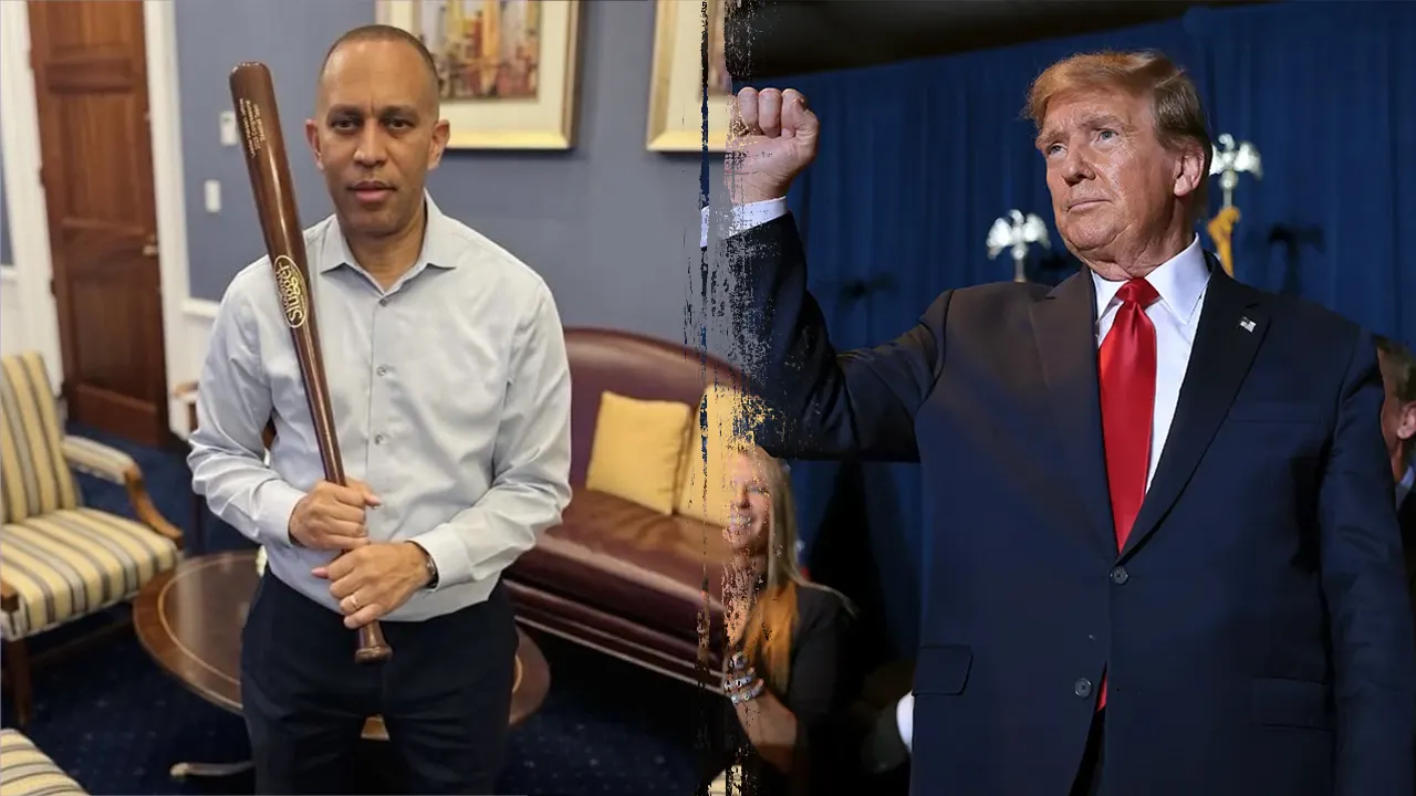 Hakeem Jeffries Trampın qanun layihəsinə yönələn beysbol çubuğu fotosuna görə istehzaya tuş gəldi