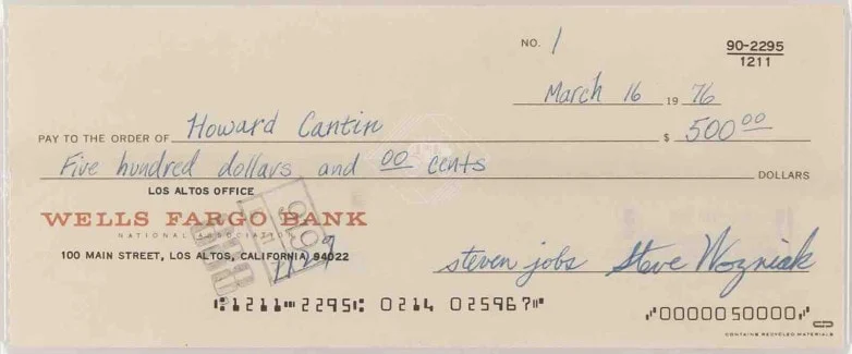 Apple-dan əvvəl Steve Jobs imzalı çek rekord qiymətə satıldı