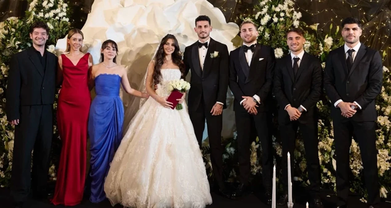 Milli futbolçu "Gönül Dağı"nın Asumanı ilə evləndi: Toya məşhurlar qatıldı