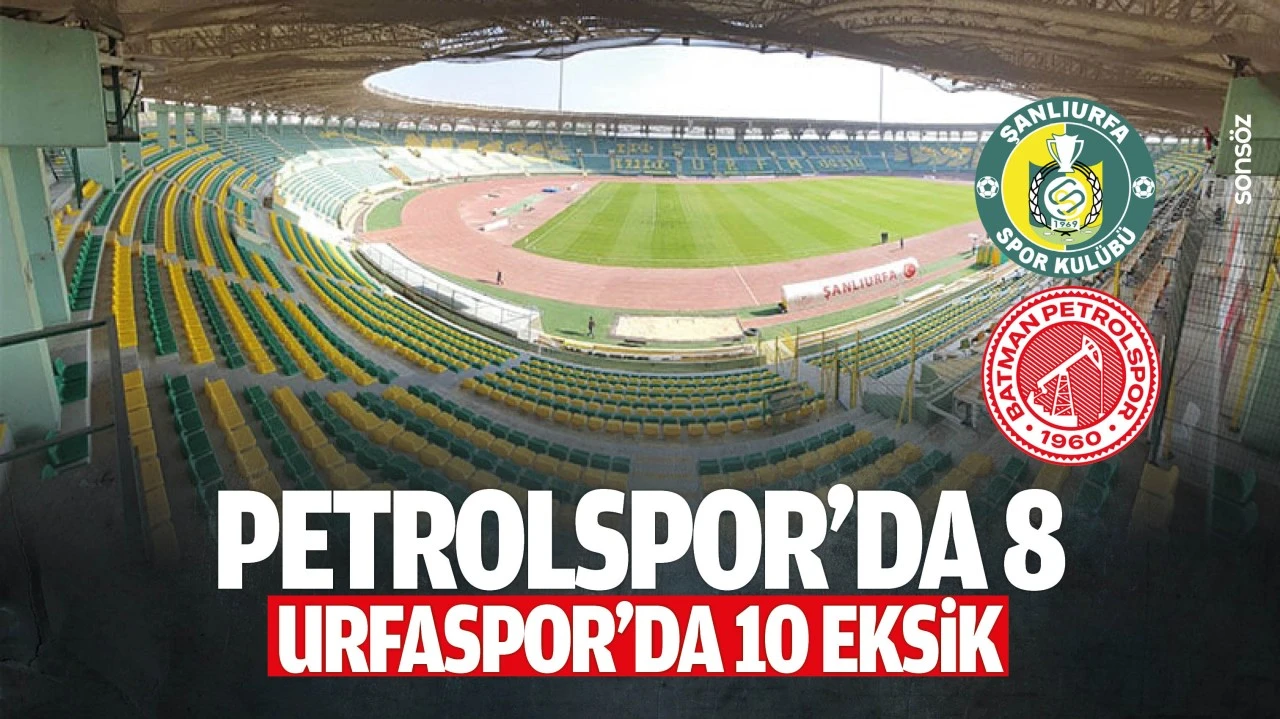 Petrolsporda 8, Urfaspor'da 10 əskik