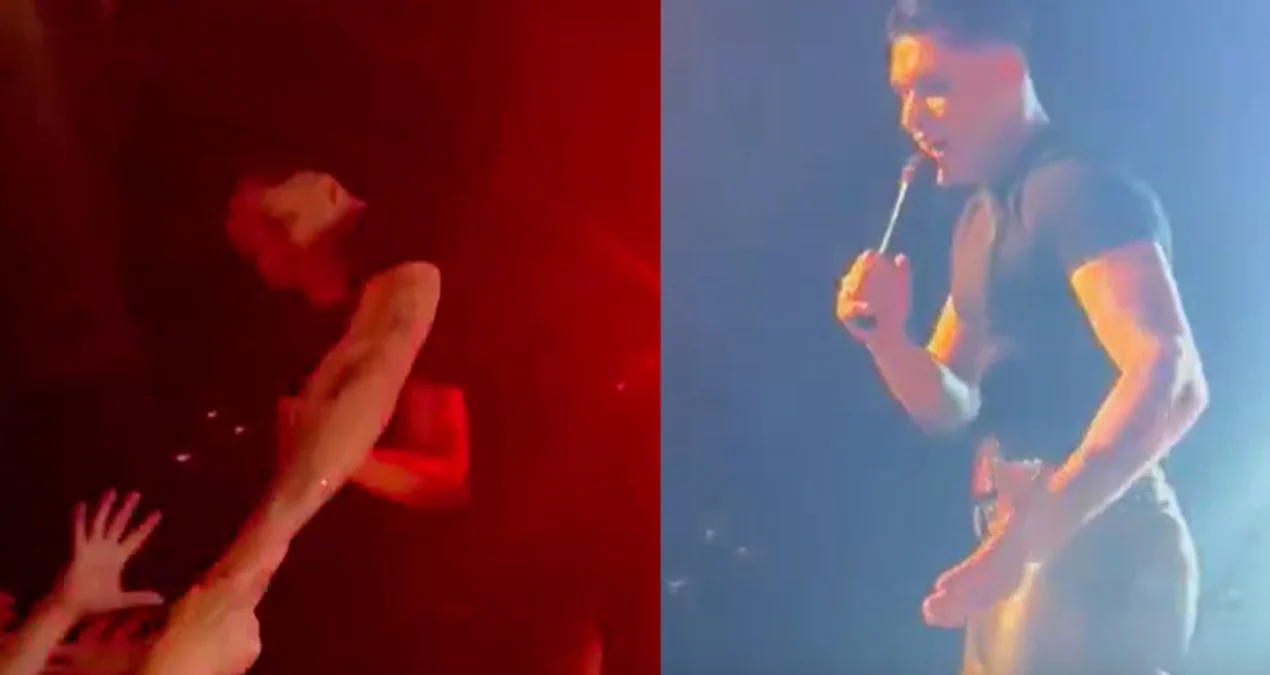 Emircan İğrek konsertdə özündən çıxdı: "Həqiqətən təpik ataram"