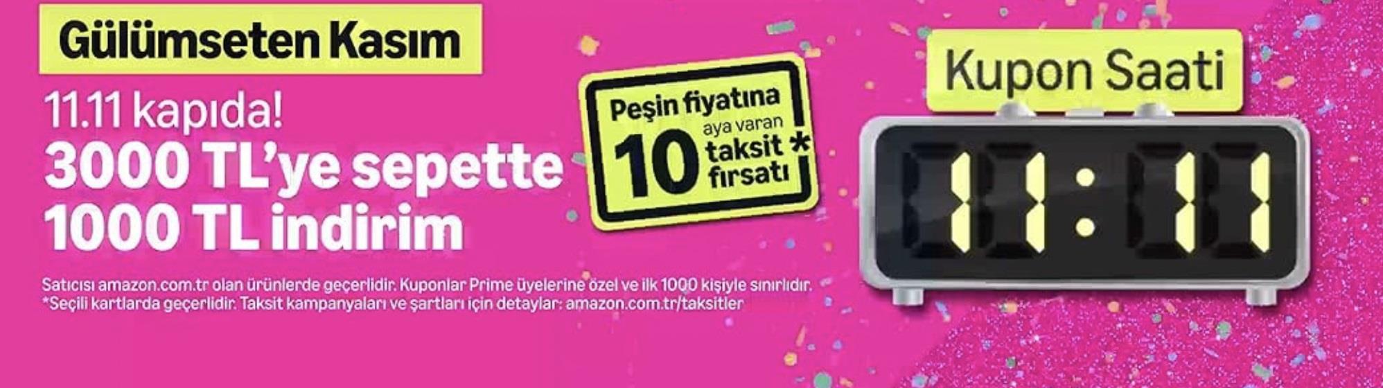 Amazondan 3000 TL-lik alışverişə 1000 TL endirim kuponu