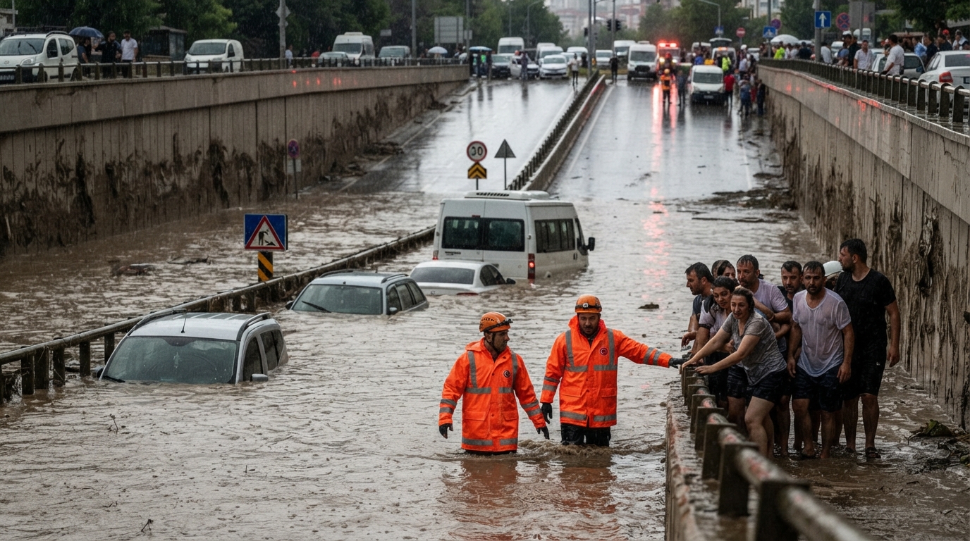 Türkiyədə təbii fəlakət: İstanbul və Ankarada daşqınlar həyatı iflic edib
