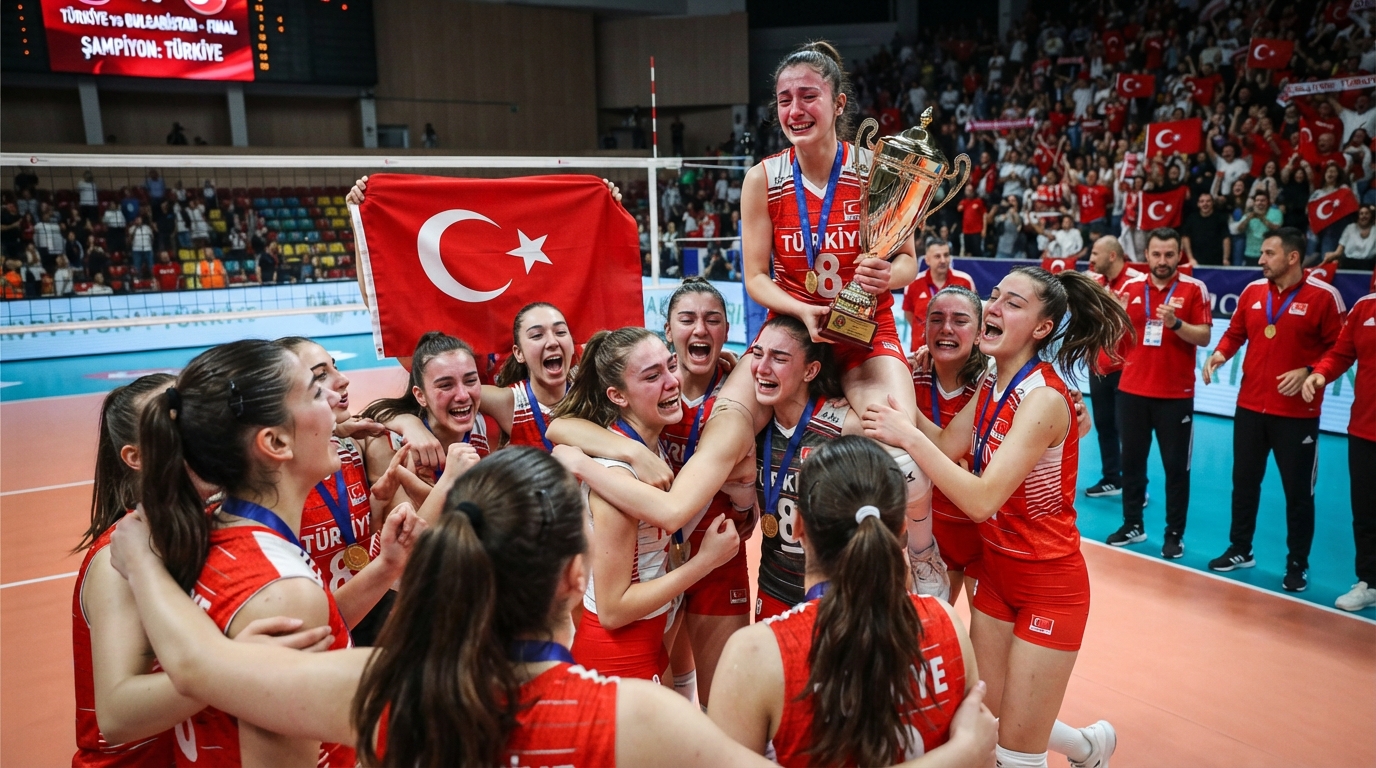 17 yaşadək qızlardan ibarət Türkiyə voleybol yığması Balkan çempionu oldu